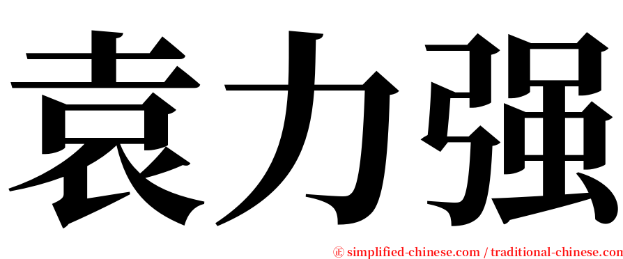 袁力强 serif font