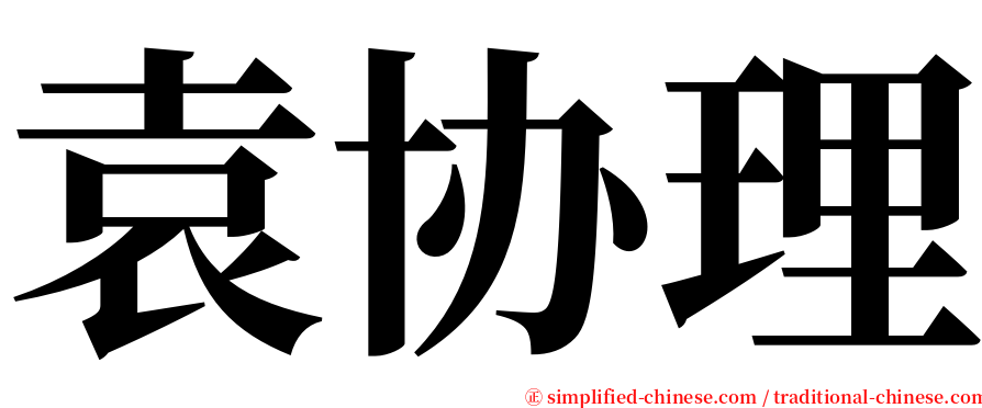 袁协理 serif font