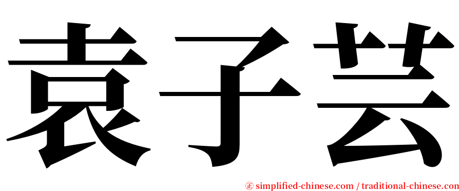 袁子芸 serif font