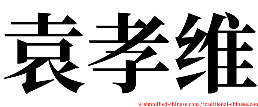 袁孝维 serif font