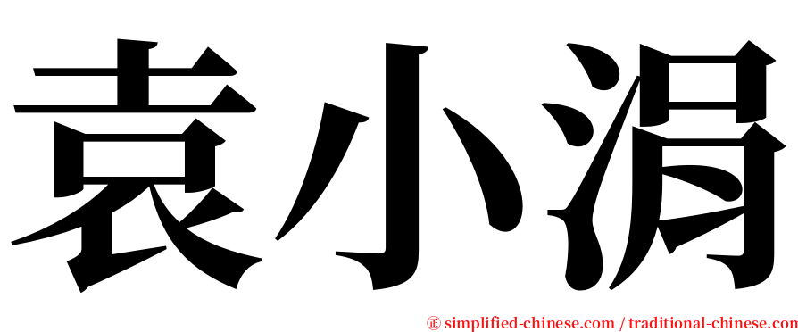 袁小涓 serif font