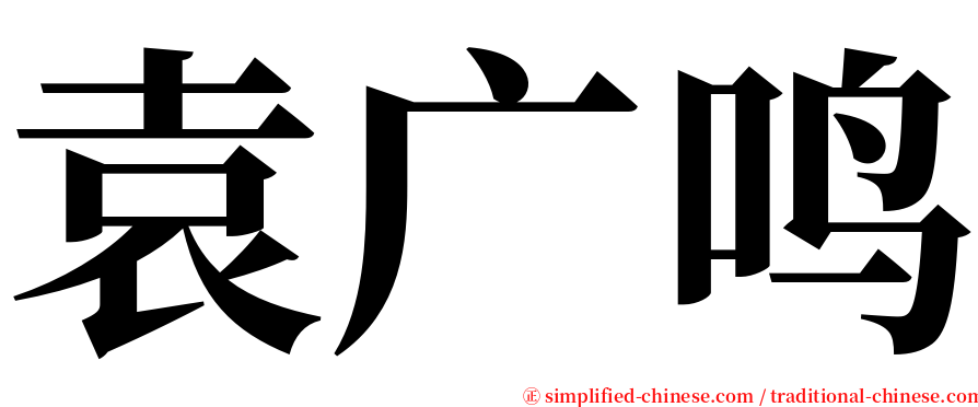 袁广鸣 serif font