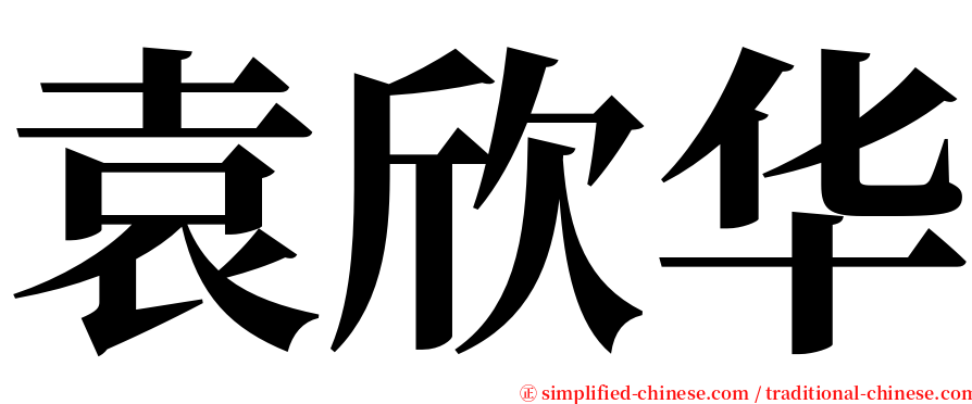 袁欣华 serif font