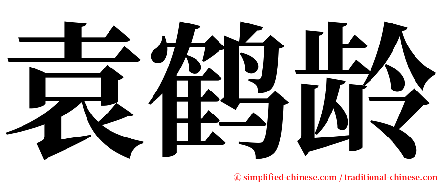 袁鹤龄 serif font