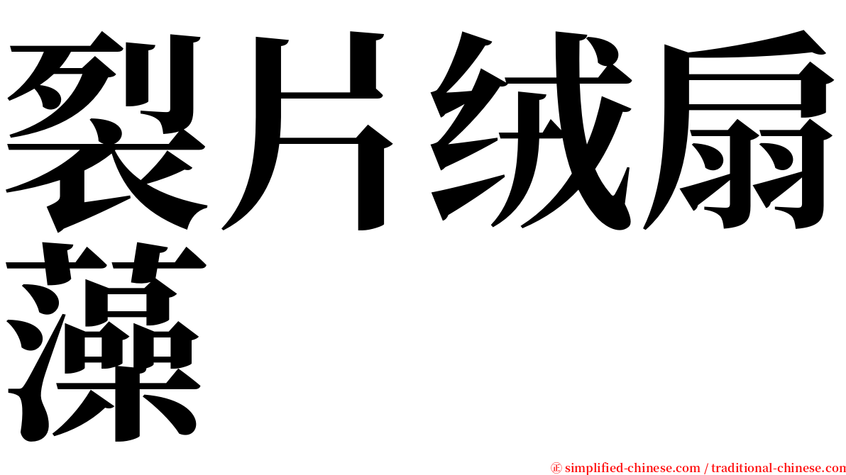 裂片绒扇藻 serif font