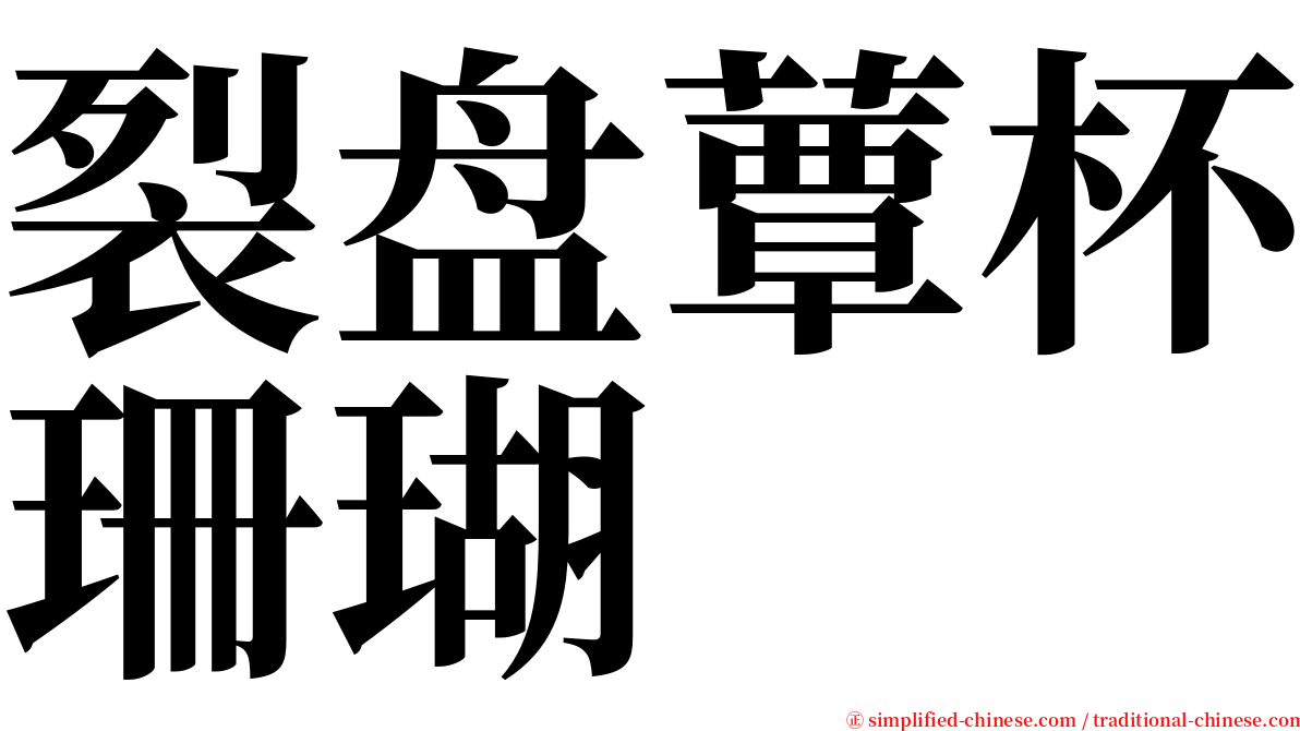 裂盘蕈杯珊瑚 serif font