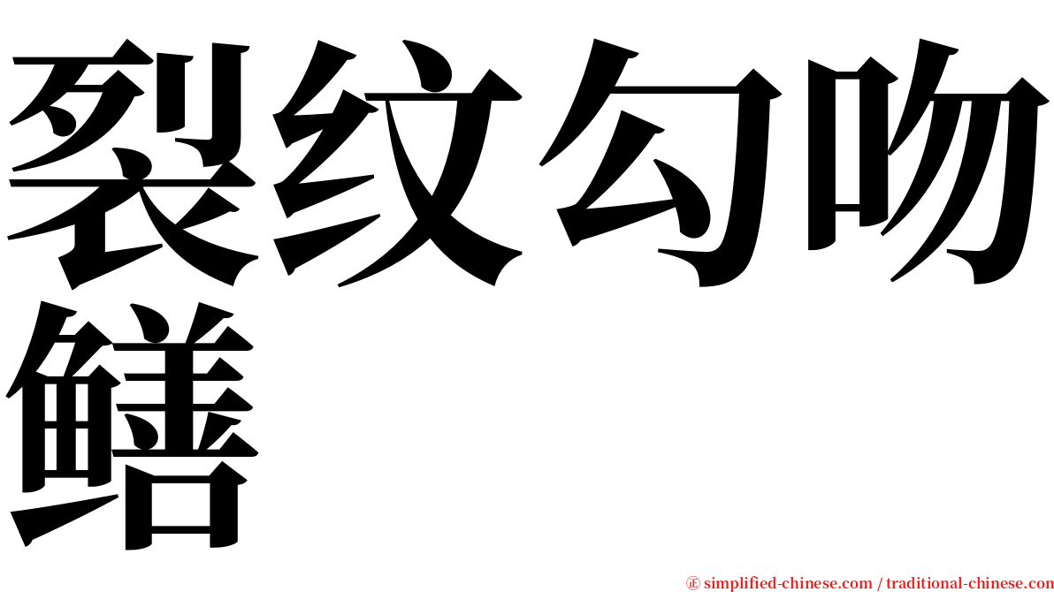 裂纹勾吻鳝 serif font