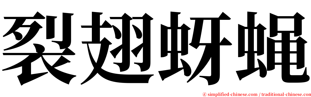 裂翅蚜蝇 serif font