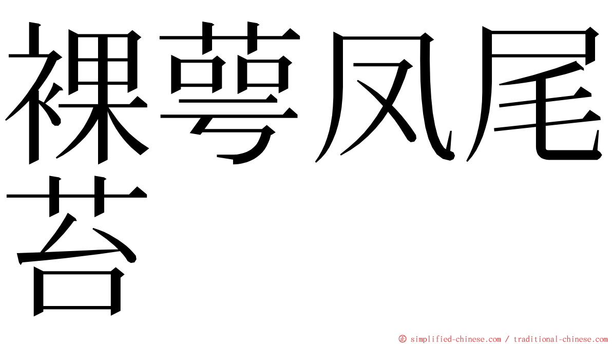 裸萼凤尾苔 ming font