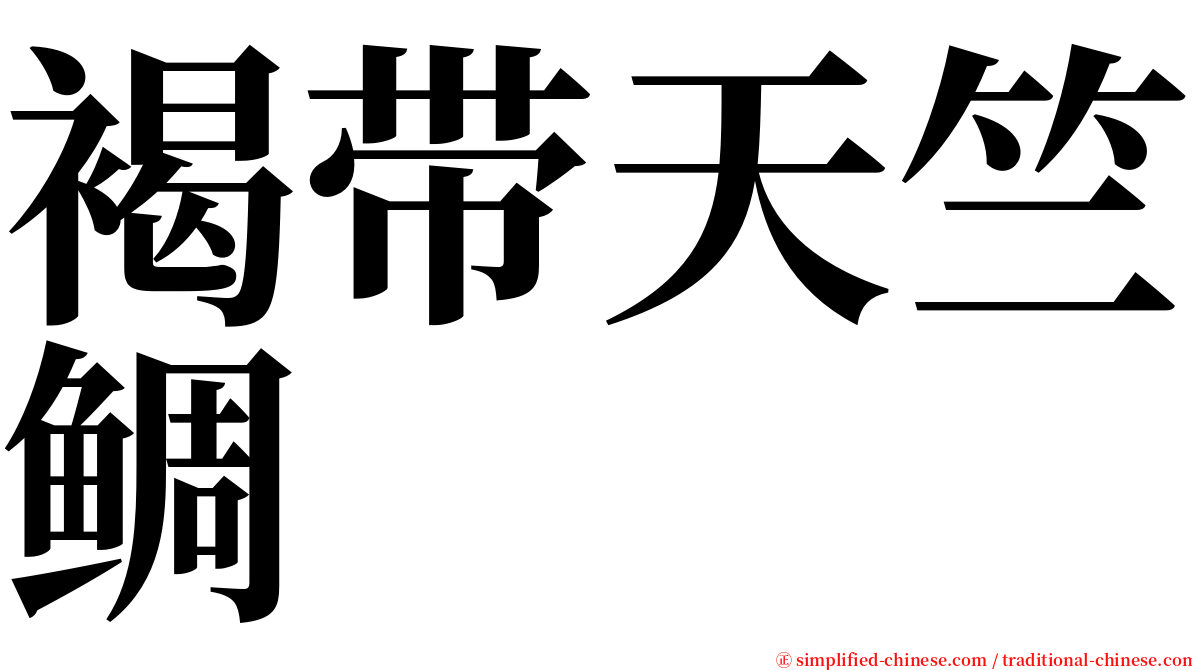 褐带天竺鲷 serif font