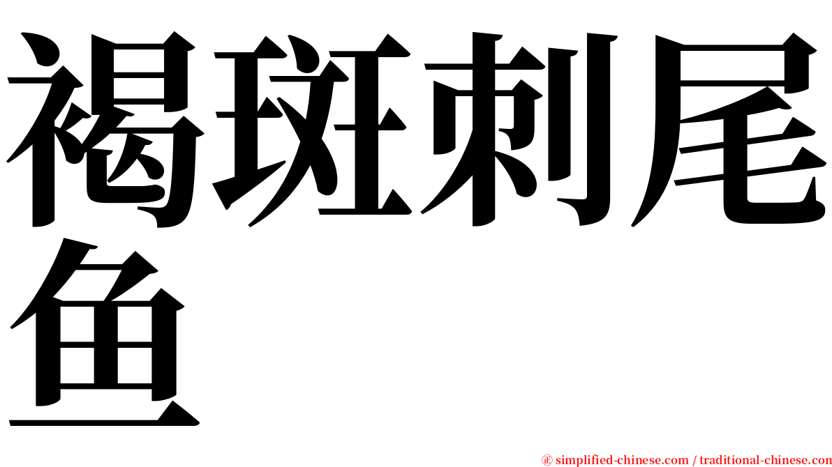 褐斑刺尾鱼 serif font