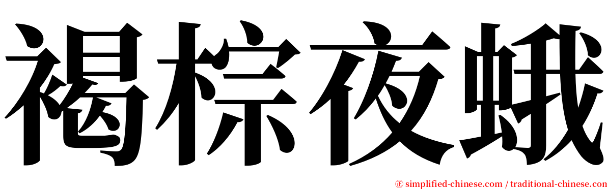 褐棕夜蛾 serif font