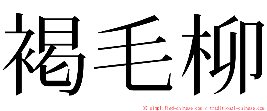 褐毛柳 ming font