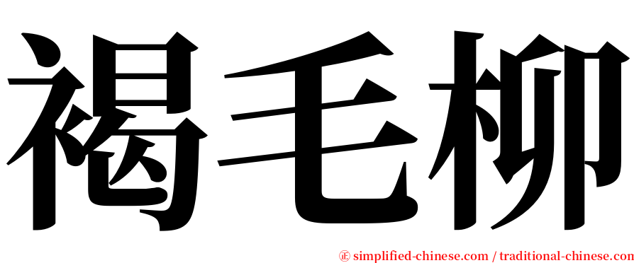 褐毛柳 serif font