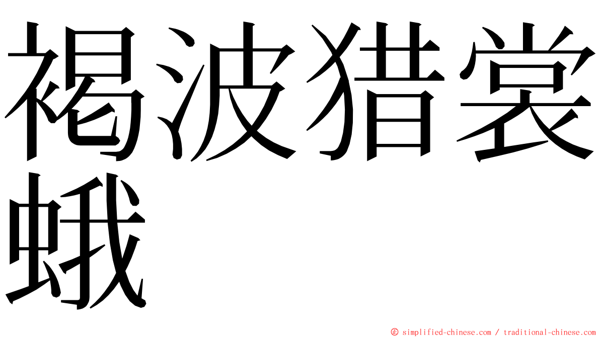 褐波猎裳蛾 ming font