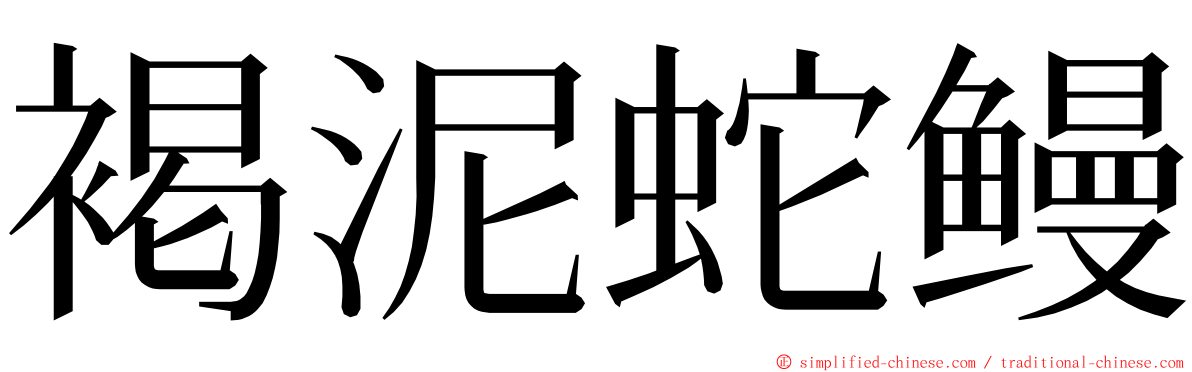 褐泥蛇鳗 ming font