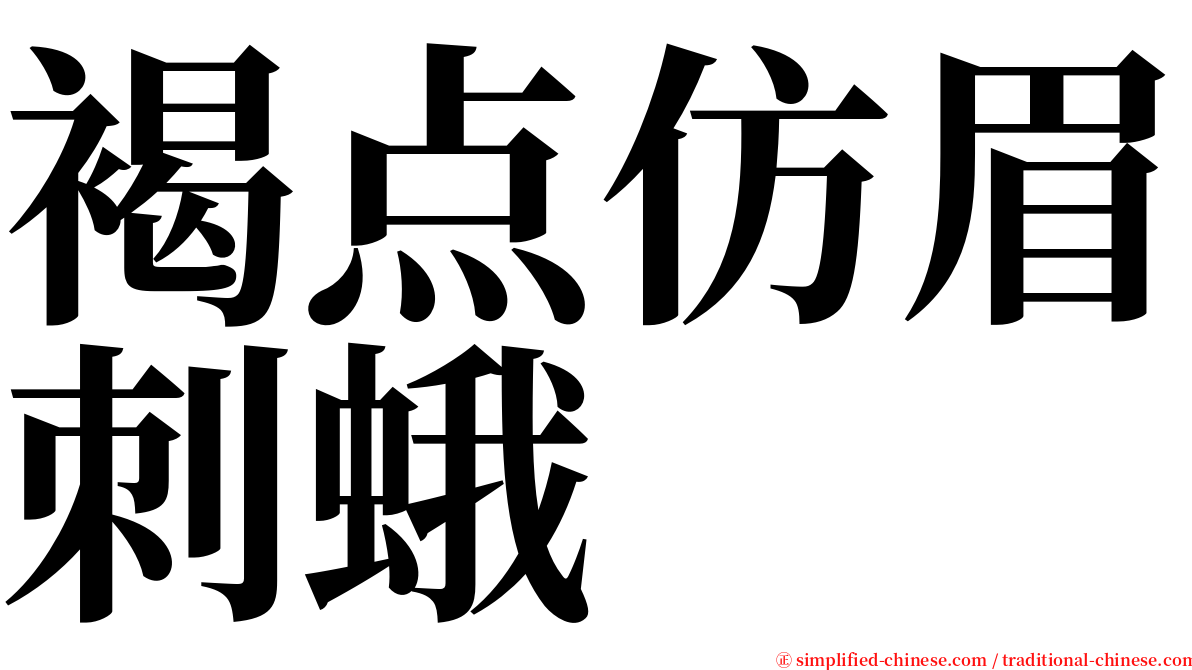 褐点仿眉刺蛾 serif font