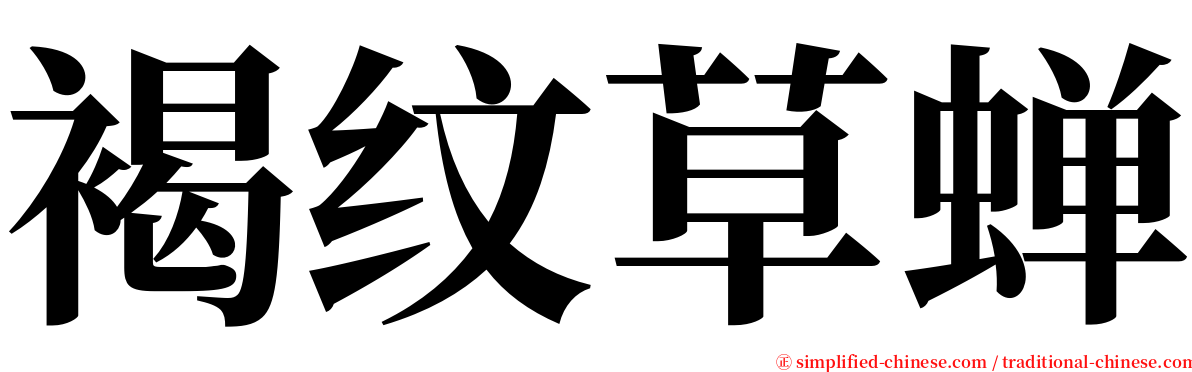 褐纹草蝉 serif font