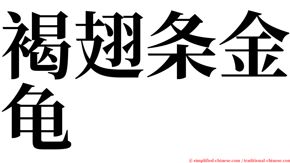 褐翅条金龟 serif font