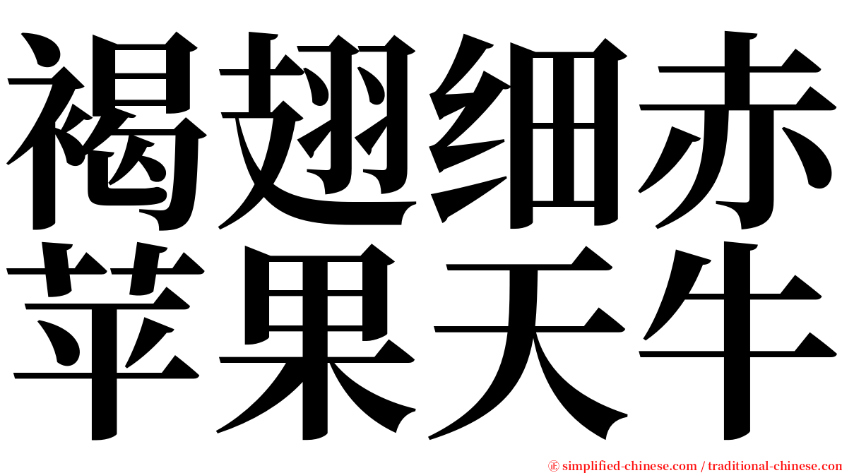 褐翅细赤苹果天牛 serif font