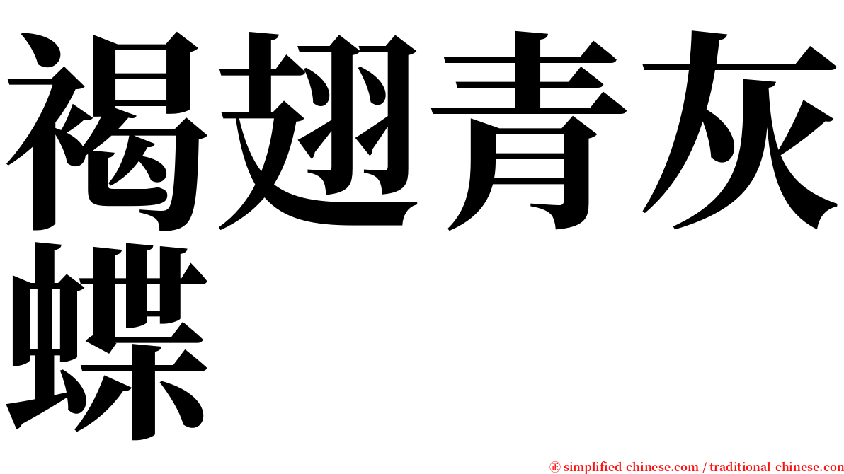 褐翅青灰蝶 serif font