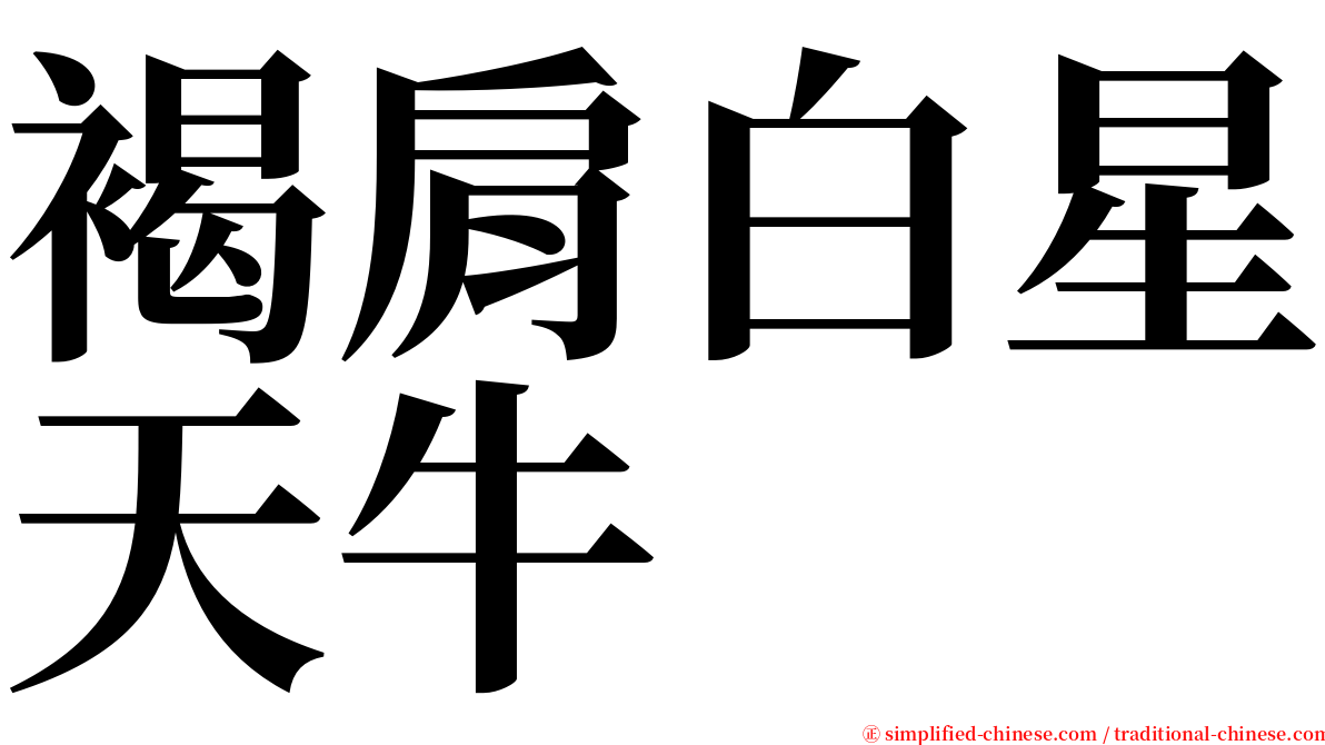 褐肩白星天牛 serif font