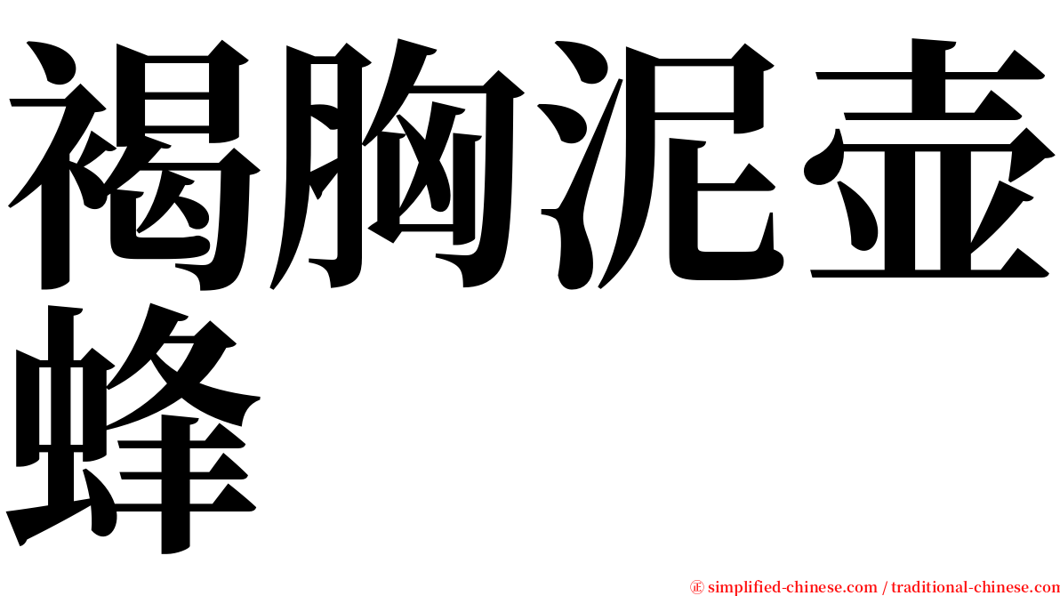 褐胸泥壶蜂 serif font