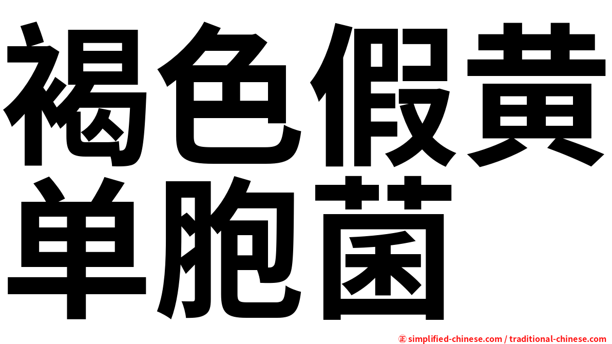 褐色假黄单胞菌