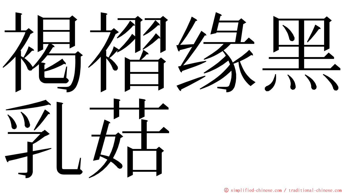 褐褶缘黑乳菇 ming font