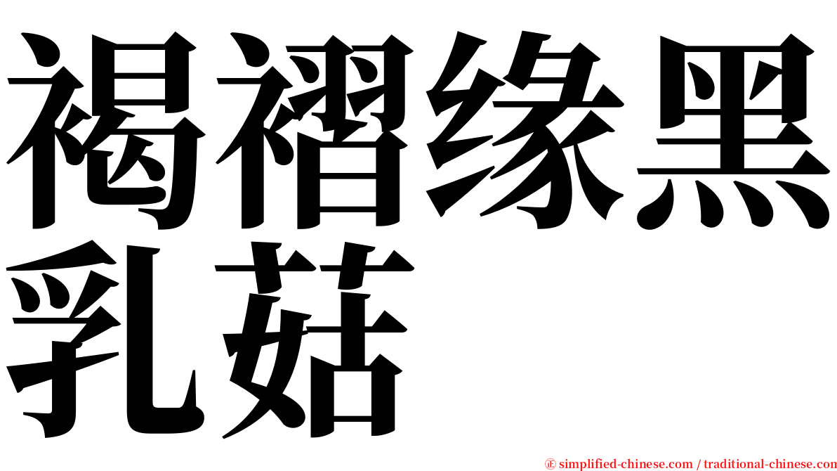 褐褶缘黑乳菇 serif font