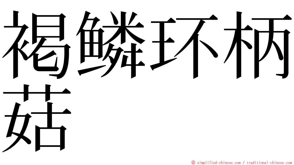 褐鳞环柄菇 ming font