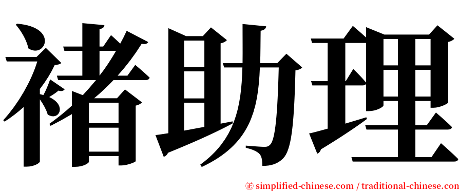 褚助理 serif font