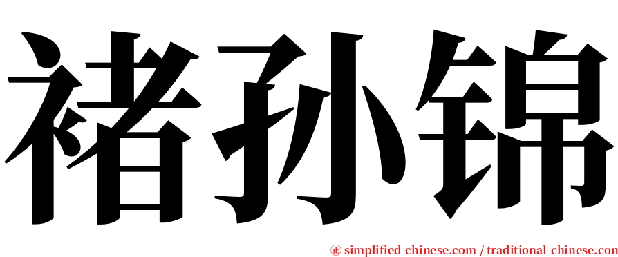 褚孙锦 serif font