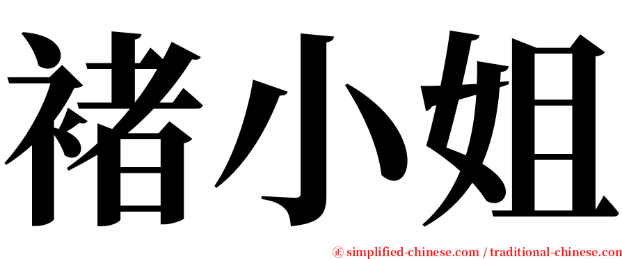 褚小姐 serif font