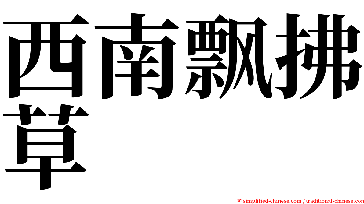 西南飘拂草 serif font