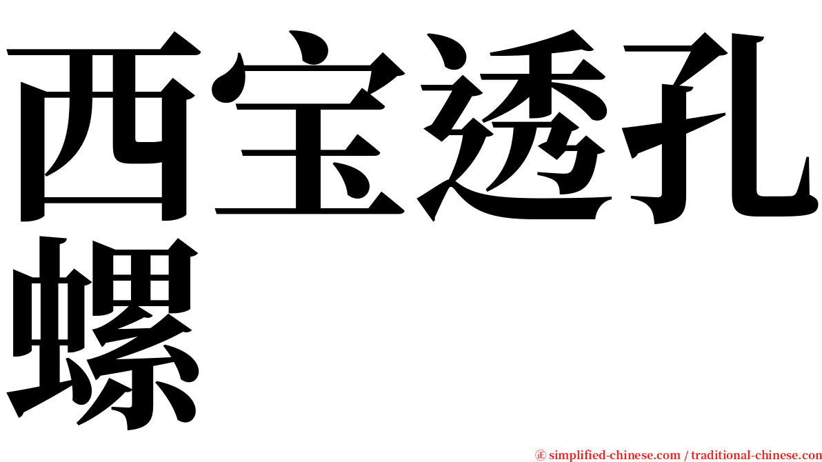 西宝透孔螺 serif font