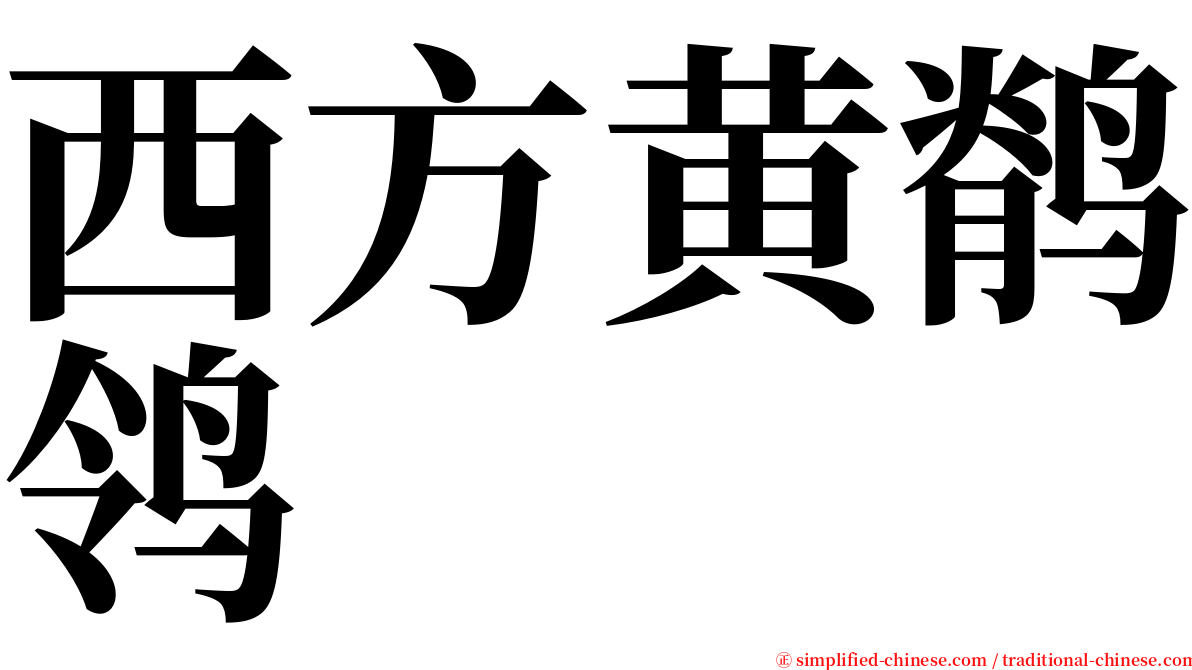 西方黄鹡鸰 serif font