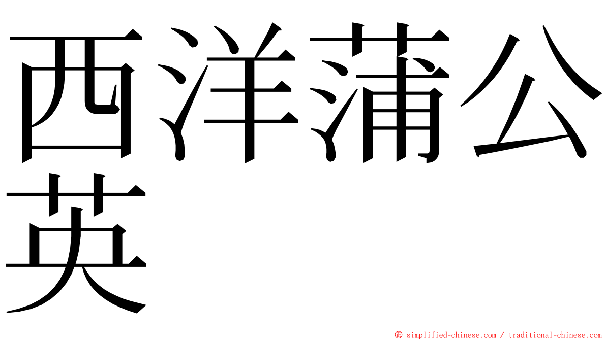 西洋蒲公英 ming font