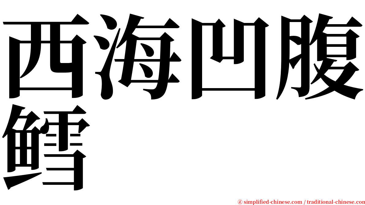 西海凹腹鳕 serif font