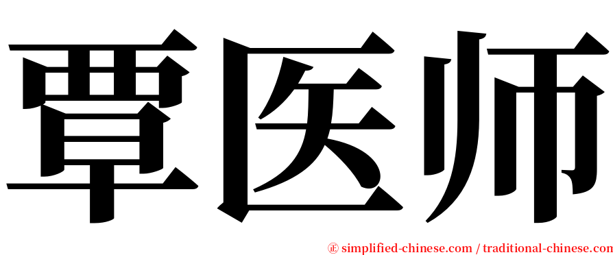 覃医师 serif font