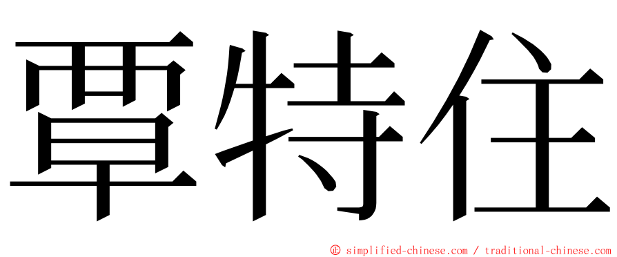 覃特住 ming font