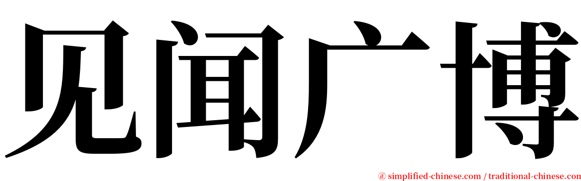 见闻广博 serif font