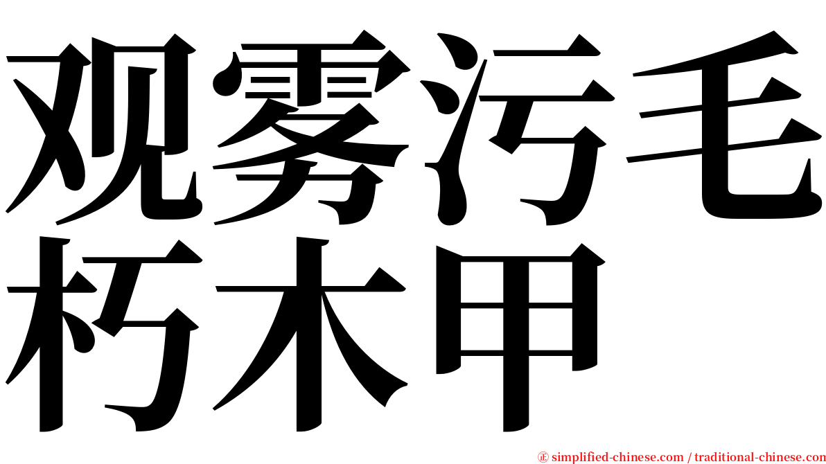 观雾污毛朽木甲 serif font