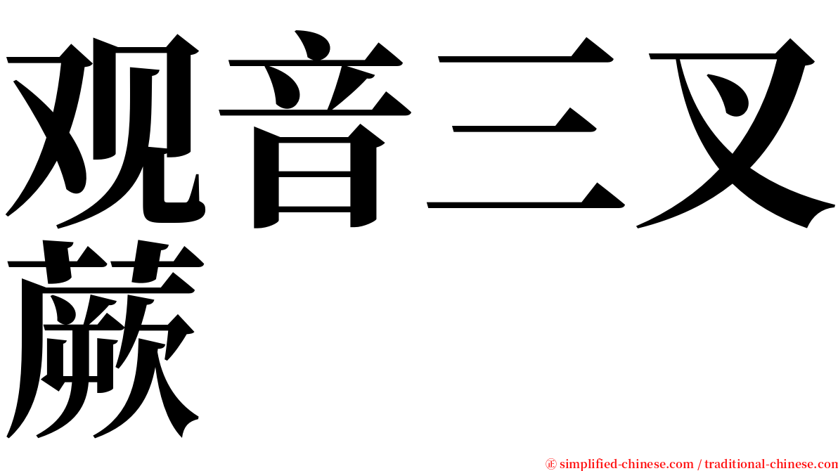 观音三叉蕨 serif font