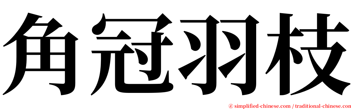 角冠羽枝 serif font