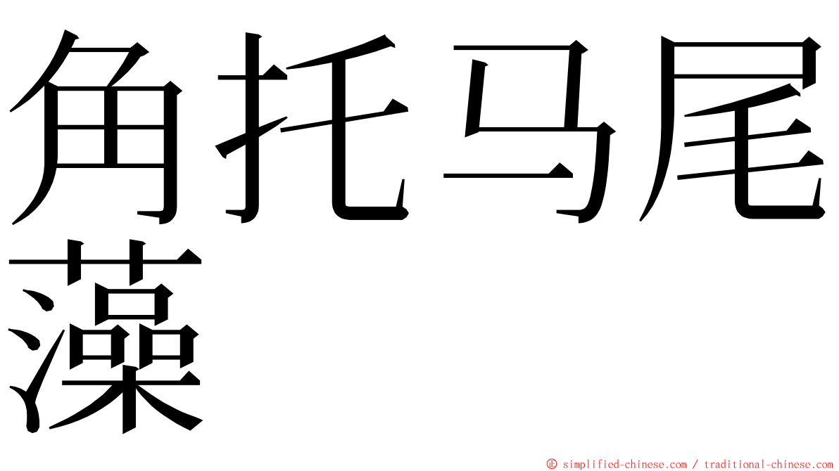 角托马尾藻 ming font