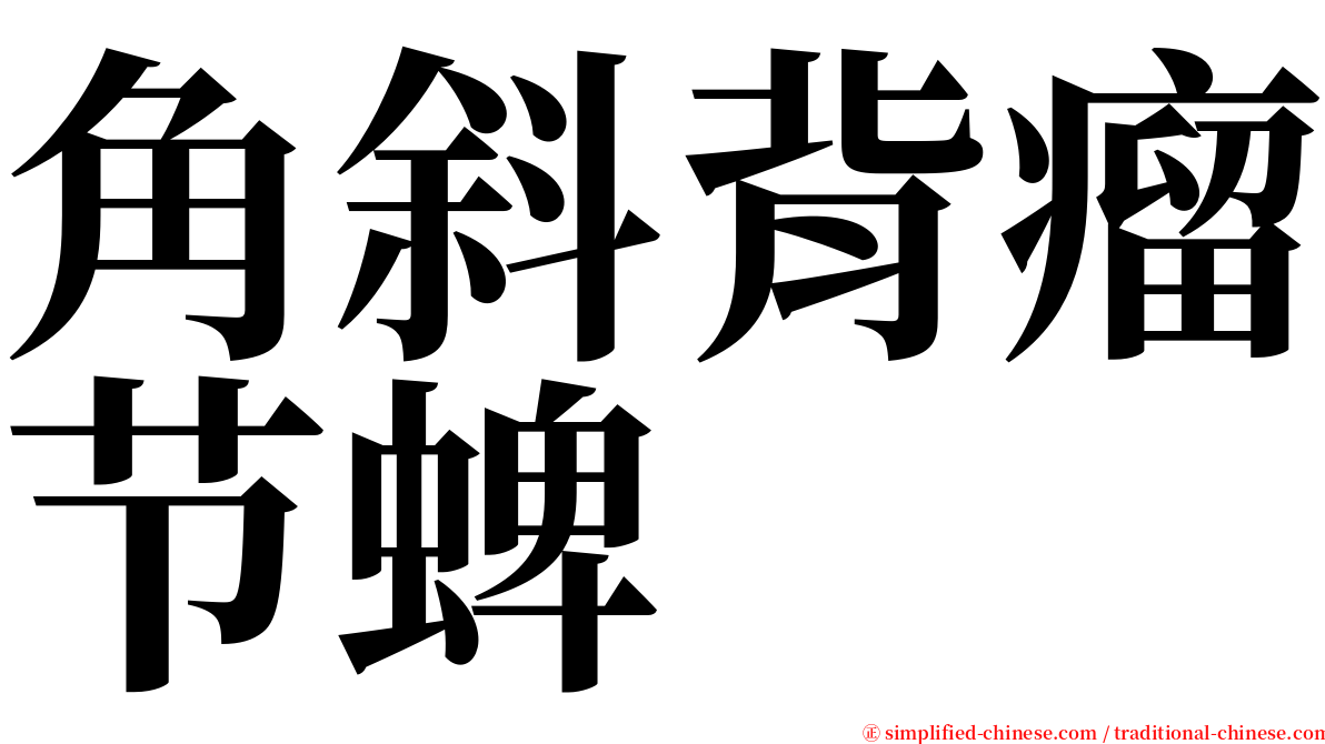 角斜背瘤节蜱 serif font