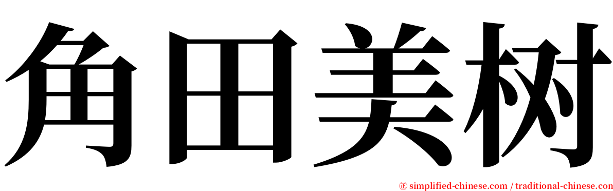 角田美树 serif font