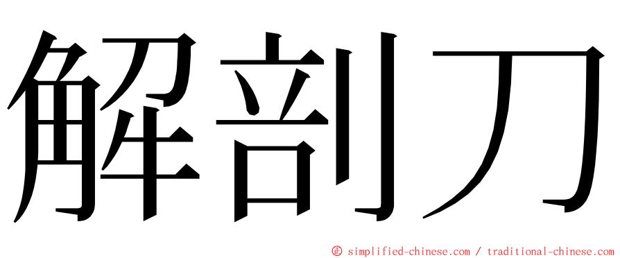 解剖刀 ming font