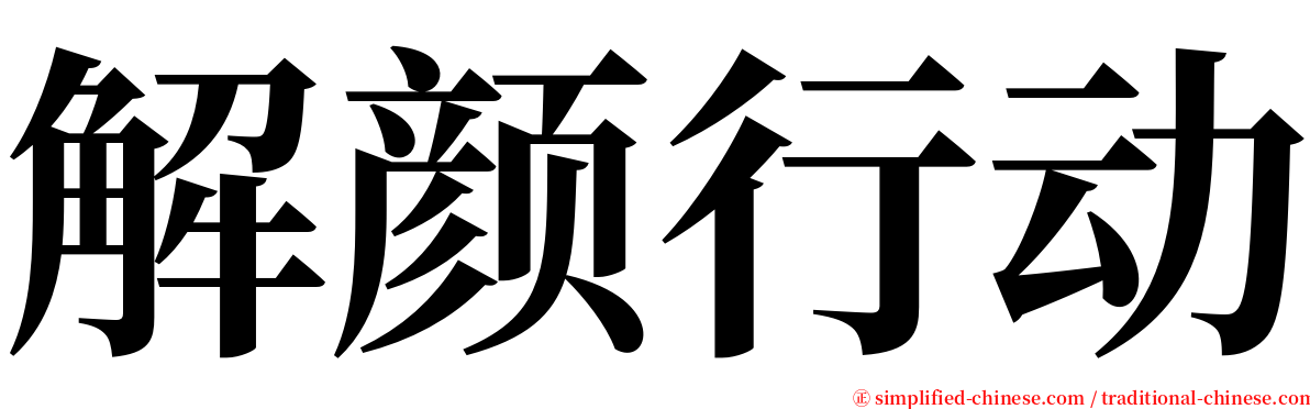 解颜行动 serif font